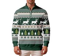 YOSUWOAI Pull de Noël pour homme - Col roulé - Col roulé - Tricot fin - Chaud et doux - Pour l'automne et l'hiver, O vert foncé, M
