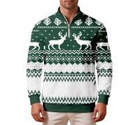 YOSUWOAI Pull de Noël pour homme - Col roulé - Col roulé - Tricot fin - Chaud et doux - Pour l'automne et l'hiver, Q vert foncé, M