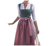 YOSUWOAI Robe dirndl pour femme - Costume de fête de la bière - Dirndl midi - Longue - Grandes tailles - Chemisier Dirndl - Costume vintage élégant - Robe de soirée - Robe de cocktail, B vert clair