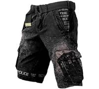 YOSUWOAI Short cargo Viking imprimé pour homme - Style rétro - Poches multiples - Bermuda ample - Pantalon de randonnée - Entraînement - Sport - Plage - Short de travail - Pantalon d'été extensible, P