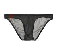 YOSUWOAI String en soie glacée pour homme - Slip fin transparent - String respirant - Mini slip érotique - Taille basse - Culotte sexy transparente, O gris., M