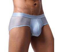YOSUWOAI String pour homme - Sous-vêtements sexy - Taille basse - Maille transparente - Short éléphant - Slip érotique - Bikini - Maillot de bain pour homme - Slip de club, O bleu clair, XL