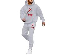 YOSUWOAI Survêtement d'Halloween pour homme - 2 pièces - Sweat à capuche et pantalon de jogging - Survêtement de sport baggy - Style urbain - Hip Hop - Survêtement pour femme - Survêtement de loisirs