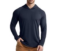 YOSUWOAI T-shirt anti-UV pour homme UPF 50+ - Protection solaire - À manches longues - Avec capuche - Séchage rapide - Pour la pêche, la randonnée, l'extérieur - Léger et respirant - Vêtement de sport