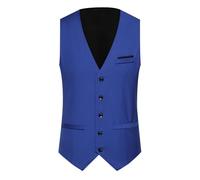 YOSUWOAI Veste de Travail pour Hommes Slim Fit Veste de Costume Veste de Fête Formelle Vintage Légère Veste Traditionnelle Sans Manches Veste d'Affaires Veste Unie pour Hommes Veste de Mariage Veste