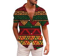 YOSUWOAI Vêtements africains pour hommes Dashiki Chemise africaine Patchwork Poche Imprimé africain Graphique tribal africain Robe Chemises Traditionnelles Loisirs Pour Club Fête, Z01 Rouge, S