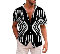 YOSUWOAI Vêtements africains pour hommes Dashiki Chemise africaine Patchwork Poche Imprimé africain Graphique tribal africain Robe Traditionnelle Chemises Loisirs Pour Club Fête, Z01 Noir, XXL