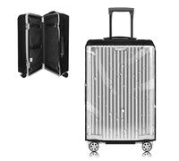 Yotako Housse de protection en PVC transparent à fermeture éclair, pas de démontage nécessaire, protection transparente pour valise, 61 cm, 60 % transparent, 40 % noir, 24inch, Fermeture éclair