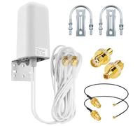 YOTENKO Antenne extérieure 5G 4G LTE 2x2 MIMO 10dBi RG58 Antenne cellulaire | 698-6000 MHz, câble double RG58 de 5 m, 2 adaptateurs TS9 et 2 câbles U.FL, pour routeurs 5G/4G et configurations de