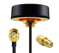 YOTENKO Antenne WiFi Puck double bande 2,4 G 5,8 GHz 5 dBi omnidirectionnelle Mini antenne à vis RP-SMA mâle 1,5 m w/SMA mâle vers adaptateur RP-SMA femelle pour routeur WiFi Hotspot Carte réseau sans