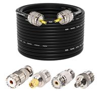 YOTENKO Ham Radio Câble coaxial 50 Ohm, RG58 câble coaxial 25 m, câble UHF PL259 mâle vers mâle + adaptateur UHF SO239 femelle vers SMA/UHF/BNC, pour CB, amateur, antenne radio ham, radio