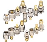 YOTENKO Kit d'adaptateur SMA 16 pièces, Standard SMA vers BNC/UHF/F/N, connecteur coaxial d'antenne convertisseur mâle/Femelle pour antenne WiFi/Drone FPV/câble d'extension