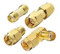 YOTENKO Lot de 4 adaptateurs SMA mâles femelles - Kit de connecteurs SMA - Connecteur de câble d'antenne RF - Adaptateur coaxial coaxial pour radios 2G 3G 4G LTE - Extension d'antenne routeur