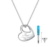YOTHIWAD Collier urne funéraire en forme de cœur pour cendres - Bijoux Forever in My Heart - En acier inoxydable - Étanche - Pour un être cher - Avec kit de remplissage