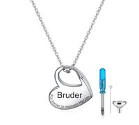 YOTHIWAD Collier urne funéraire en forme de cœur pour cendres, chaîne avec gravure pour toujours dans mon cœur, en acier inoxydable, bijou souvenir pour les êtres chers avec kit de remplissage, Acier