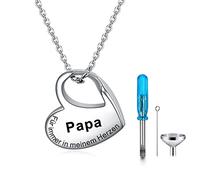 YOTHIWAD Collier urne funéraire en forme de cœur pour cendres, chaîne avec gravure pour toujours dans mon cœur, en acier inoxydable, bijou souvenir pour les êtres chers avec kit de remplissage, Acier