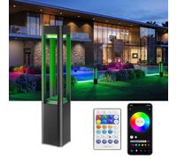 Yotivki Borne Lumineuse Extérieure Connectée RGBCW - Lampadaire de Jardin LED 16 Millions de Couleurs, 2700K-6500K Blanc Chaud/Froid, Télécommande & Appli, IP65 Étanche, 1-100% Dimmable
