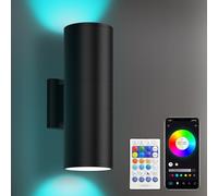 Yotivki Lampe Murale Extérieure LED Intelligente IP65 - Applique RGB Connectée 16 Millions Couleurs, Télécommande & App, Éclairage Haut/Bas, 2700K-6500K Dimmable pour Jardin Terrasse Entrée