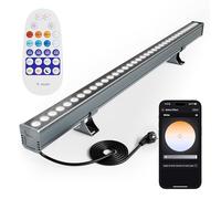 Yotivki Lèche-mur intelligent Température de couleur réglable 2700K-6500K,72W 9600lm 1%-100% de luminosité Barre lumineuse LED dimmable APP et télécommande pour l'extérieur