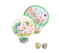 Yotlein 2 PCS Eventail Pliable, Eventail Rond, Even-tail Pliable, Portatifs Pliable Portable, Mini Eve-ntail de Poche, Cadeaux pour Femmes Fille pour Festival, Mariage, Fête