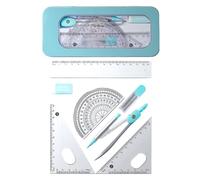 Yotlein 7 Pièces Géométrie Compas Maths, Kit pour Mathématiques, Kit de Géométrie Mathématiques, Regle Equerre Rapporteur, Idéal pour Une Utilisation à l'École, Travail du Bois