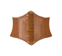 Yotlein Corset Femme, Cuir Corset à Lacets Élastique Medievale, Ceinture Elastique pour Femme, Rétro Ceinture Elastique Femme, Cor-set Pirate Fe-mme, Tour de Taille 70-80CM