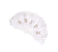 Yotlein Éventail à Plumes, Eve-ntail Mariage, Eve-ntail Blanc, Eventail Pliable, Fan Mariée, Cadeau de Future Mariée, Eventail à Plumes pour Invités de Mariage, Décoration Elégante, pour Mariage, Fête