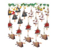 Yotlein Lot de 20 Pendentifs en Forme d'ange de Noël, Decoration Noel, Jouet Suspendu pour Vacances, Accueil et Fête, pour Décoration de Sapin de Noël, avec Ficelle(Ange)