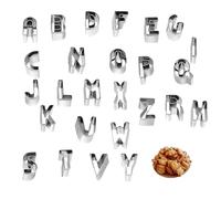 Yotlein Pmporte Piece Lettre Alphabet, 26 Formes de Lettres en Acier Inoxydable, Alphabet Biscuits Coupe Moules, Accessoires Comestibles pour Enfants, pour la Décoration de Gâteau, Biscuit, Scone