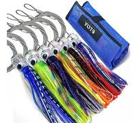 YOTO Lot de 6 leurres de pêche à la traîne en Eau salée - 16,5 cm - Kit de leurres de pêche en mer Profonde - Thon, Marlin, Wahoo, Requin, Mahi