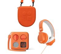YOTO Mini (2024) + Casque Audio + Adventure Jacket et Porte-Cartes Fruit Punch (Orange) - Boîte à Histoires sans écran pour Enfants, Enceinte Bluetooth Portable, Histoires, Musique, réveil éducatif