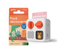 YOTO Mini Édition 2024 (YM002) + Pack découverte 3 à 7 Ans, Boîte à Histoires, conteuse avec veilleuse, Horloge, 5 Livres Audio français pour Enfant, Contes musicaux, imagier à écouter