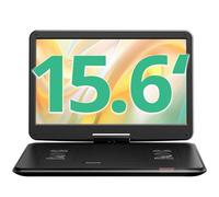 Yoton Lecteur DVD Portable de 17,5" avec Grand écran pivotant HD de 15,6", 6 Heures d'autonomie avec Batterie intégrée, Deux Haut-parleurs stéréo, Prend en Charge USB/Carte SD/synchronisation TV et