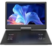 YOTON Lecteur DVD Portable Voiture 16,9" avec Écran HD 14,1" - Autonomie 6h, Lecteur Multizone, Mémoire de Lecture, Compatible USB/SD/Synchro TV & Casque（Chargeur Inclus）