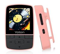 YOTON Lecteur MP3 avec Clip, Mini Musique MP3 Bluetooth 5.2, Super léger (28.5g),Son HiFi sans Perte, Radio FM, Chronomètre, Enregistreur, Podomètre, etc, avec Écouteurs, Rose