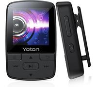 YOTON Lecteur MP3 avec Clip, Mini Musique MP3 Bluetooth 5.2, Super léger (28.5g),Son HiFi sans Perte, Radio FM, Chronomètre, Enregistreur, Podomètre, etc, avec Écouteurs, Noir