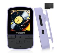 Yoton Lecteur MP3 Baladeur avec Bluetooth 5.2, 64 Go de mémoire, Radio FM, Enregistrement Vocal, contrôle du Volume indépendant, Casque Inclus, Extensible jusqu'à 128 Go de Carte SD, Violet