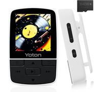 Yoton Lecteur MP3 Bluetooth, Clip Sport, Radio FM, Carte SD 64Go | Blanc, design compact, clip pratique, radio FM, lecteur portable, Bluetooth 5.2, Hi-Fi intégré, idéal sport, SD incluse.