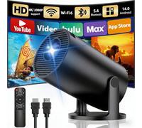 [Applications Intégrées et Améliorées 2026] Vidéoprojecteur 4K, Yoton Projecteur Wi-Fi 6 et BT 5.4, Compatible 4K/1080P, Correction Auto, Partage d'Écran Sans Fil iOS/Android, HDMI/Clé TV, Noir