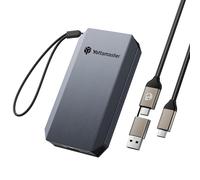 Yottamaster 512GB SSD Externe, Jusqu'à 2000MB/s USB 3.2 Gen 2 x 2, 2-en-1 câble USB-C/A avec Dragonne Prise en Charge 4K ProRes Compatible avec iPhone 17/16 Pro Max, Smartphone, Tablette, Portable