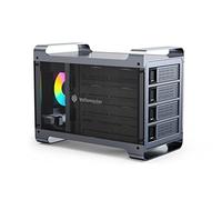 Yottamaster Boîtier de Disque Dur Raid à 4 Baies, Axé sur Le Jeu RGB Boitier Multi Disque Dur pour HDD/SSD de 3,5"/ 2,5", Support Raid 0/1/3/5/10/JBOD (SPAN)/Cloner/PM, Ventilateur de 80 mm [DF4RU3]