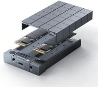 Yottamaster Dual Baies M.2 NVMe Boîtier, Cloner Hors Ligne et Duplicateur SSD, USB3.1 Gen2 10Gbps Type-C pour M.2 PCIe NVMe Avec Alimentation 5V/4A