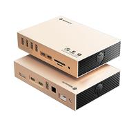 Yottamaster Station d’Accueil Thunderbolt 3 Double Moniteur, 15 en 1 Dock USB-C pour Ordinateur Portable, DisplayPort, Charge Ordinateur Portable 60W, S/PDIF, Audio, 6 USB, Gigabit Ethernet, SD/TF