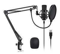 YOTTO Microphone USB à Condensateur Enregistrement pour Ordinateur de Bureau et Ordinateur Portable MAC Windows, Cardioïde Avec Réglable Suspension Perche Ciseaux Bras