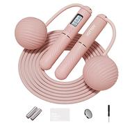 YOTTOY Cordes à sauter pour adultes - Corde à sauter sans fil avec grande corde à sauter lestée sans fil pour femme avec écran LCD