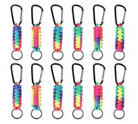 yotutun 12 Pièces Paracorde Porte-clés avec Mousqueton, Multifonction Lanière Tressée pour Clés, Couteau, Lampe de Poche, Camping, Randonnée, Les Voyages en Sac à Dos