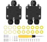 yotutun 2 Pièces Boite de Derivation Etanche Exterieur IP68, Boîte de Jonction Electrique Exterieure Etanche Connecteur de Câble Électrique à 3 Voies pour Câble Ø 4-15mm