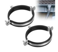 yotutun 2 Pièces Support de Tuyau de Poêle 100mm, Collier de Serrage avec Insert en Caoutchouc Tuyau Pince Clip Serre Support pour Tuyau de Fumée pour Tcanaux au Mur ou au Plafond