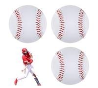 yotutun 3 Pièces 9" Balles de Baseball, Cousues à la Main PU Soft Basebälle Match Elite Mousse Souple Balles pour Adultes et Jeunes Exercices de Baseball Professionnels
