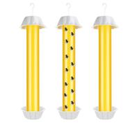 yotutun 3 Pièces Piège à Mouches des Fruits, Anti Moucherons Intérieur Attrape Mouches Cuisine avec Crochet de Suspension Suspendus Bâton Piege a Moucherons pour Intérieur et Extérieur (Jaune)